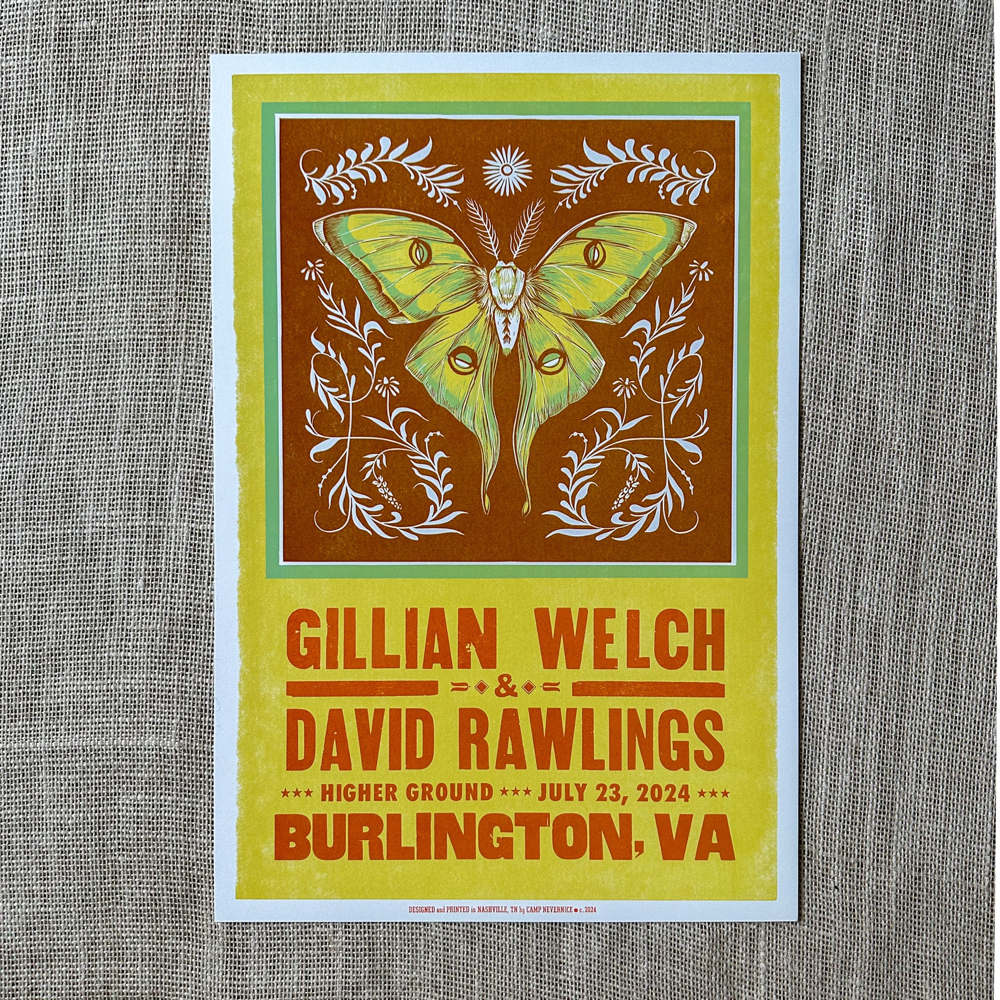 7/23/24 Burlington, VT at Higher Ground - Show Poster