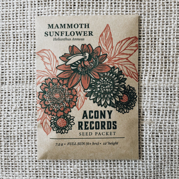 Acony Records Mammoth Sunflower Seed Packet