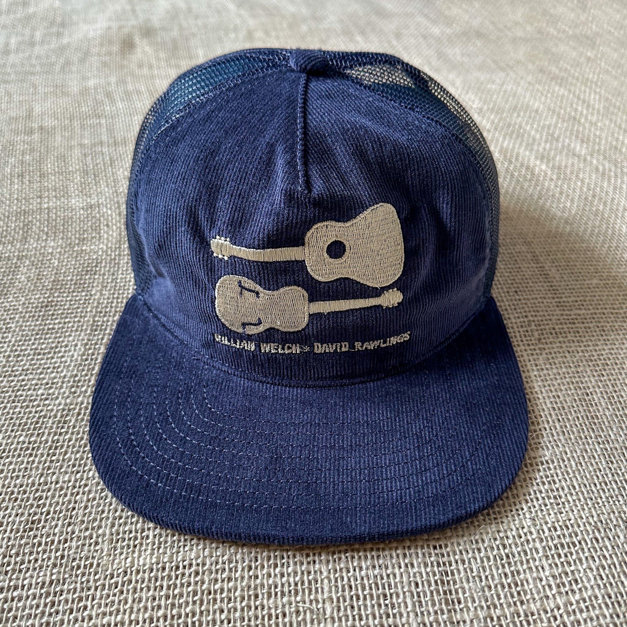 Navy "Guitars" Corduroy Trucker Hat