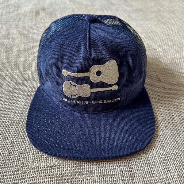 Navy "Guitars" Corduroy Trucker Hat