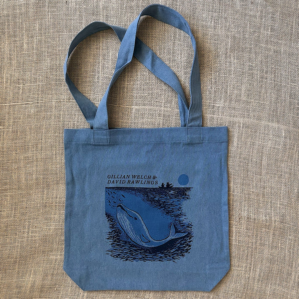 Blue Whale Denim Tote Bag
