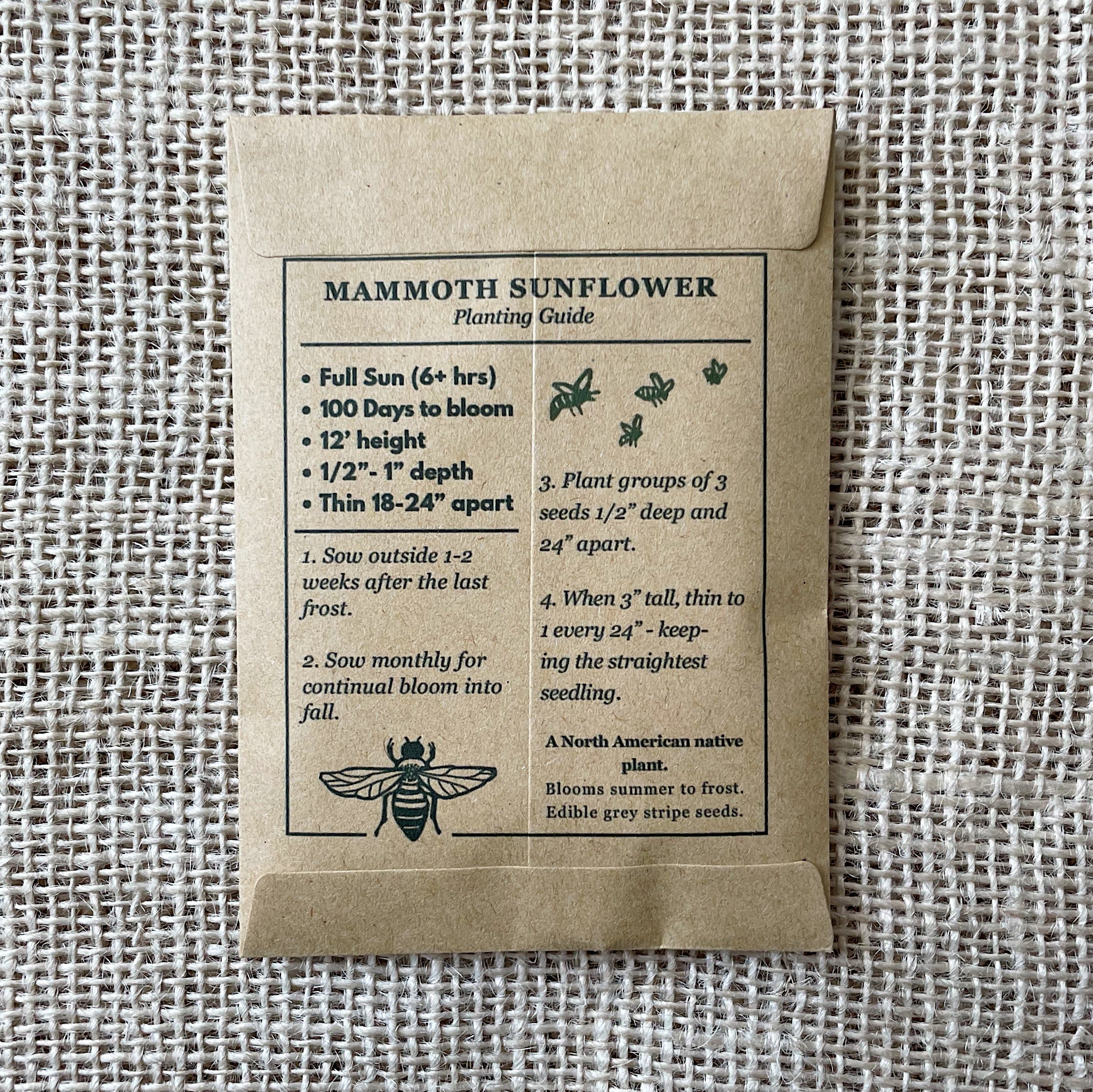 Acony Records Mammoth Sunflower Seed Packet
